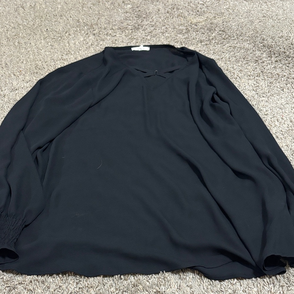 Maurices Elegant Black Long Sleeve Blouse